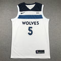 Custom White Minnesota Timberwolves Jersey