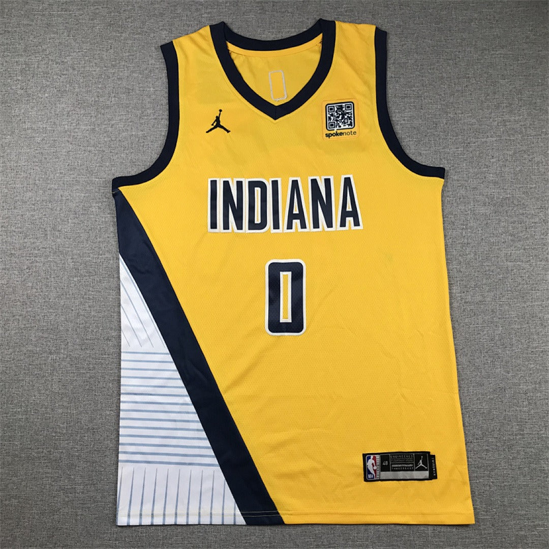 Custom Yellow Indiana Pacers Jersey
