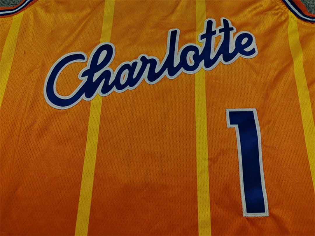 Custom Orange Charlotte Hornets Jersey