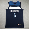 Custom Blue Minnesota Timberwolves Jersey